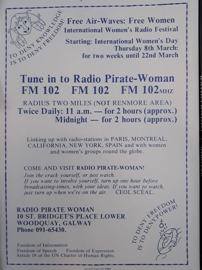 Aircheck: Women's Scéal Radio/Radio Pirate Woman (Galway)