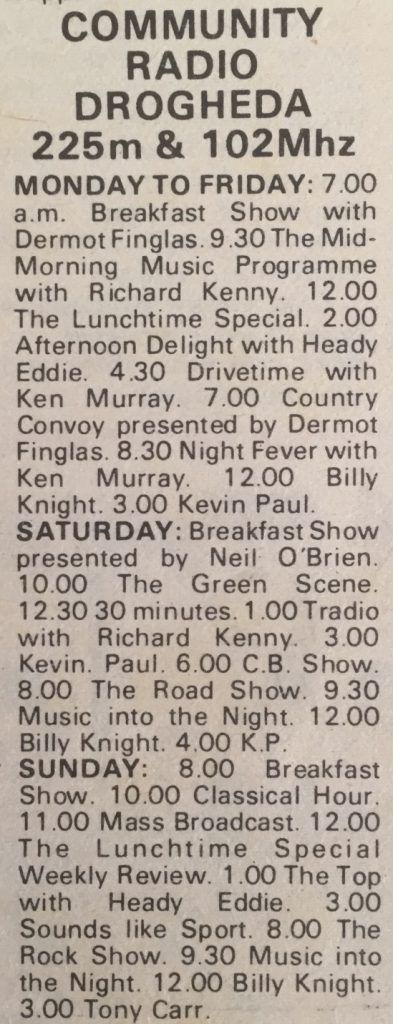 Northeast series: Community Radio Drogheda (1981)