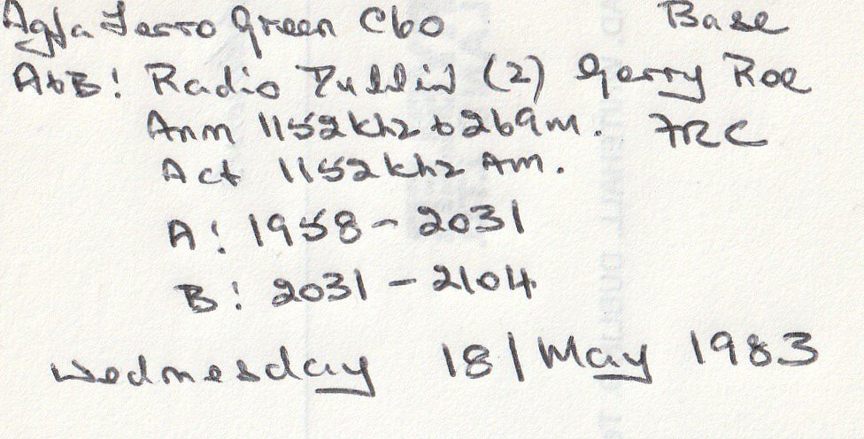 Gerard Roe on Radio Dublin Channel 2 (18 May 1983)
