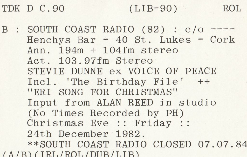 South Coast Radio on Christmas Eve