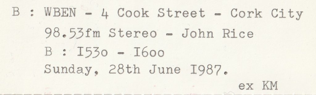 History of Cork 1980s station WBEN