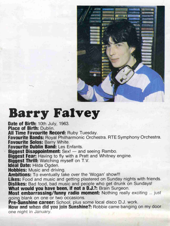 Barry Falvey on All-Night Sunshine