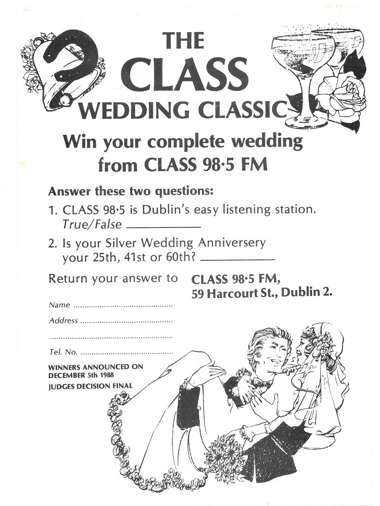 Wedding package giveaway on Class FM