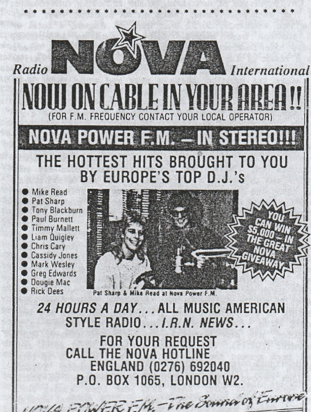 Chris Cary on Radio Nova International