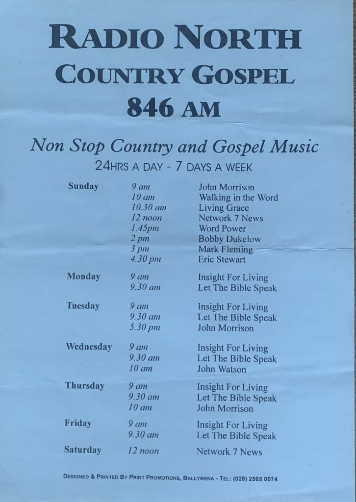 Border series: Radio North religious service Gospel 846