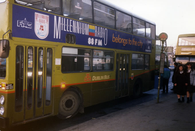 Dublin Bus with Millennium Radio advert